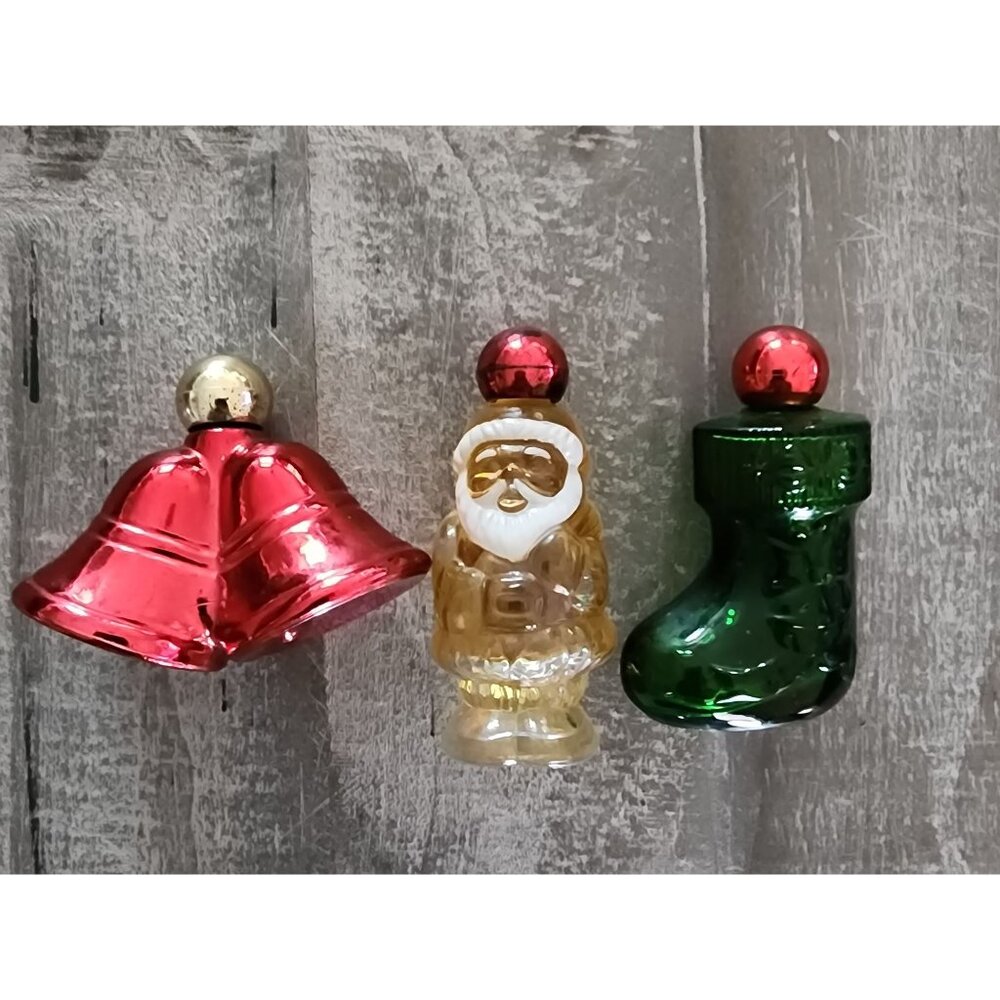 Vintage Avon Christmas Bell Santa Boot Cologne Bottles Holiday‎ Collection